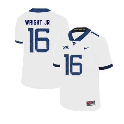 Men's West Virginia Mountaineers NCAA #16 Winston Wright Jr. White Authentic Nike Stitched College Football Jersey ZO15E77ZL